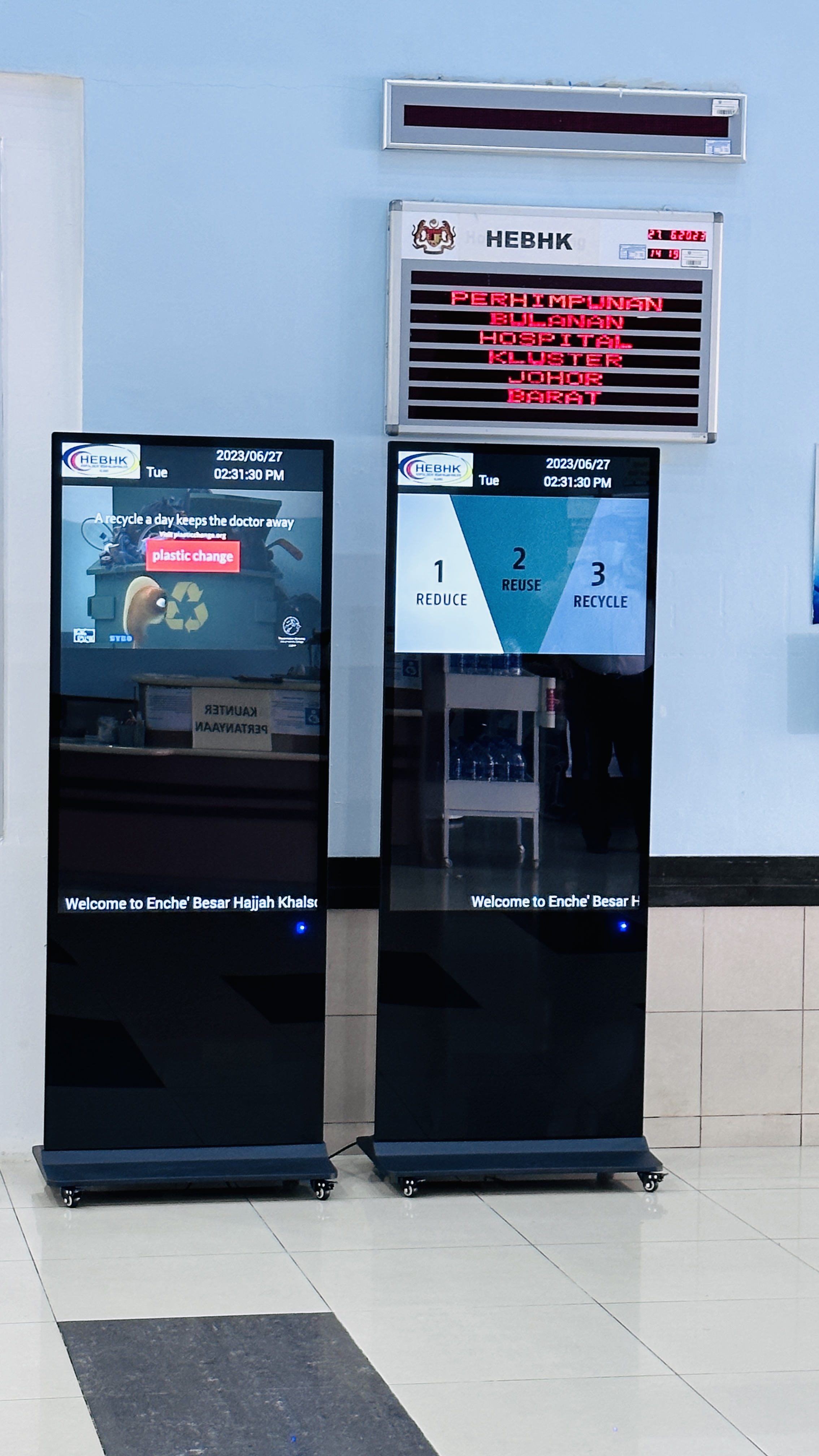 Enche' Besar Hajjah Khalsom Hospital Kluang digital standee display